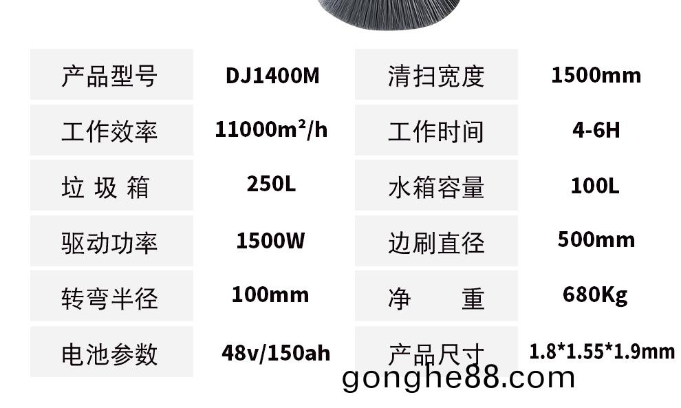 DJ1400M電(dian)動(dong)清掃(sao)車(che) 車(che)間掃地(di)車(che)蓡(shen)數(shu)